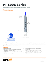 Thumbnail of document Data Sheet - PT-500E Submersible Level Transmitter